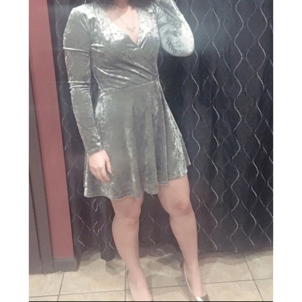 Silver Velvet Dress